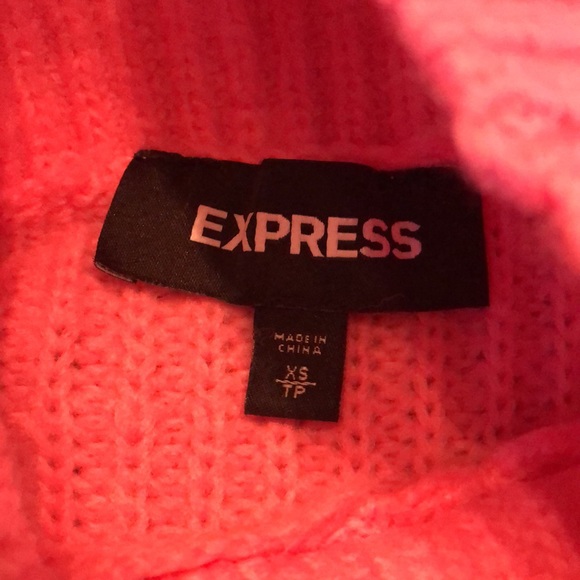 💗Express Mock turtleneck Preppy Dolman sleeve blue band detail sweater - Picture 5 of 10